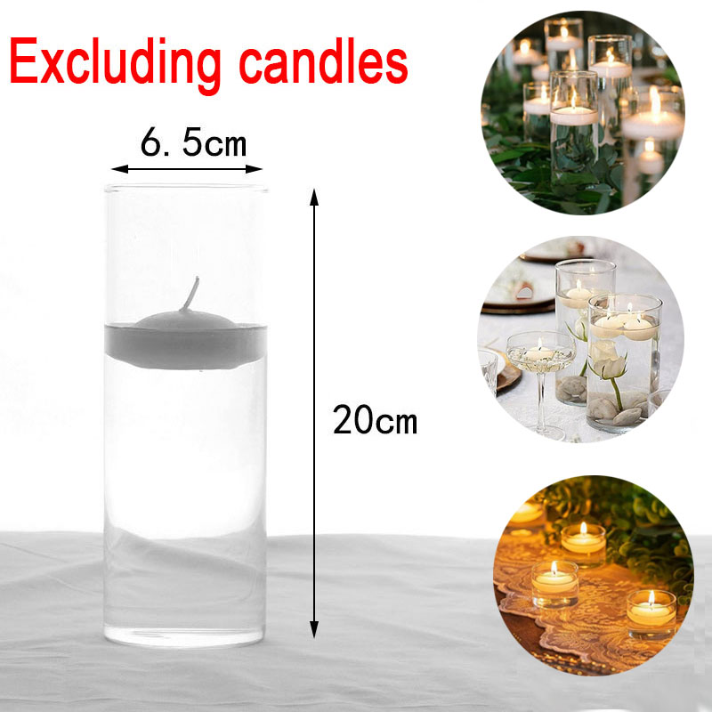 Candle Glass Supplies - 1 Uds. Portavelas de cristal cilíndrico